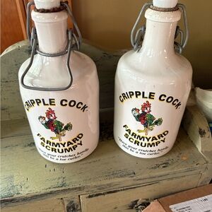 Farmyard Grumpy Ceramic Bottles - White